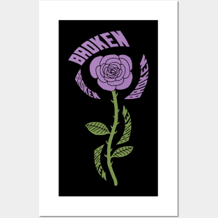 Broken Rose (Purple) Posters and Art